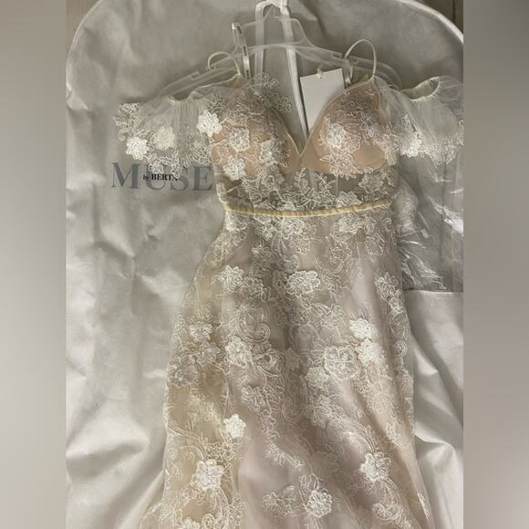 NWT- Muse by Berta Wedding Dress-Retails for $10k never altered incl/xtra fabric - Picture 7 of 7